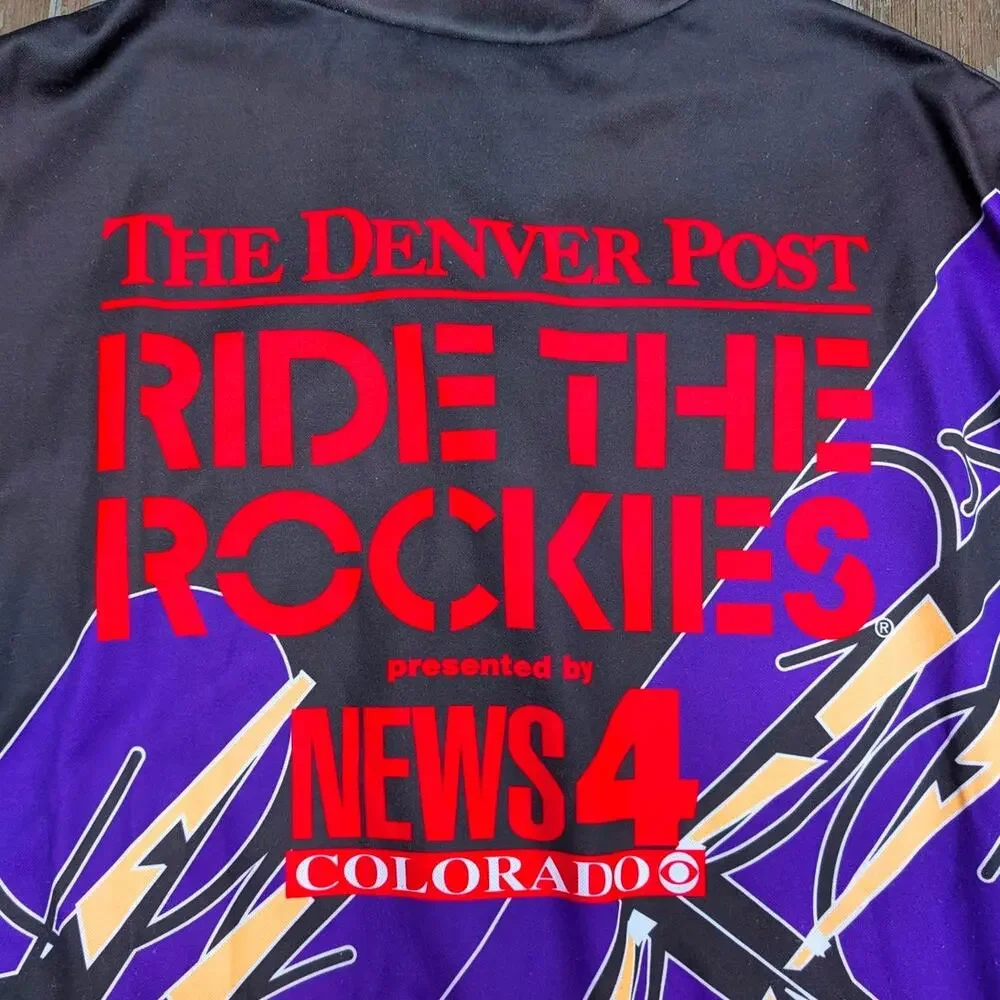 VINTAGE 1998 Ride The Rockies Cycling Jersey Aussie Men's XL Colorado Bike Tour